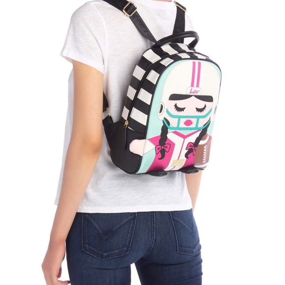 Betsey Johnson Mindy Mid Size Kitsch Football Bag - Picture 2 of 7